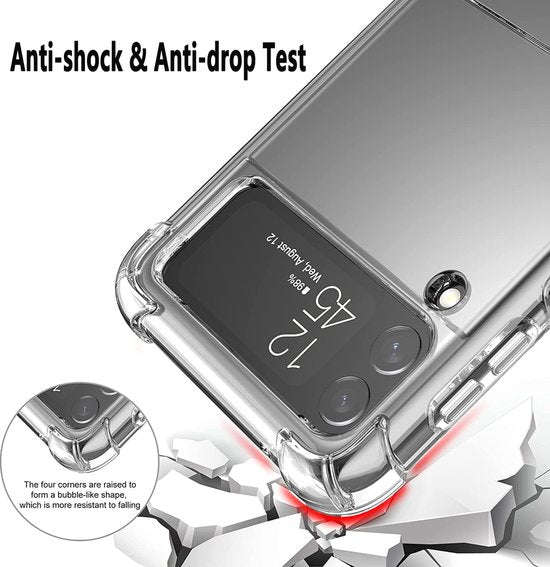 Samsung Galaxy Z Flip 3 Hoesjes – Siliconen Backcover – Schokbestendig – Transparant-Ilumina Benelux