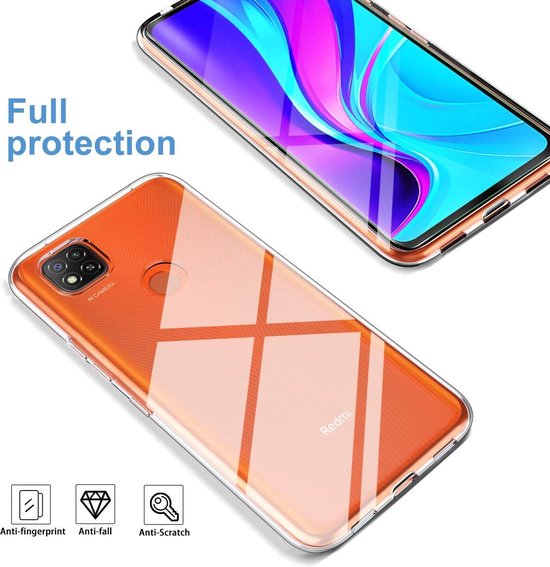 Xiaomi Redmi 9C Hoesjes – Transparante Siliconen Backcover – 2 Pack Screenprotector – Gehard Glas-Ilumina Benelux