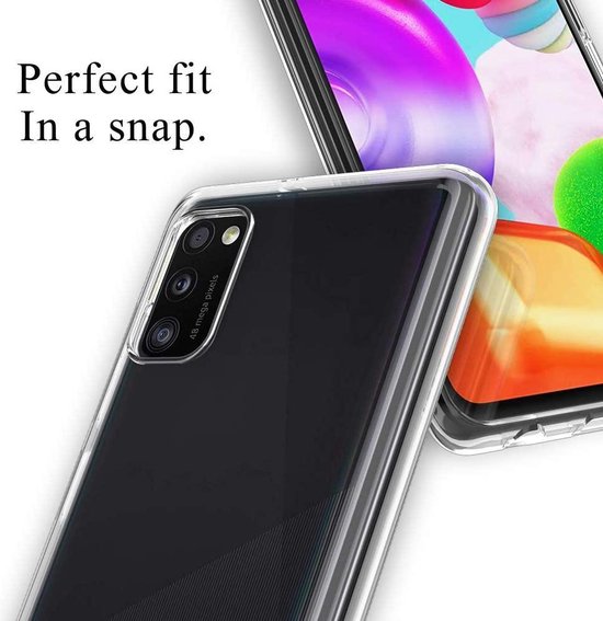 Samsung Galaxy A41 Hoesjes – Transparante Siliconen Backcover – Inclusief 2x Screenprotector Gehard Glas – Anti Kras-Ilumina Benelux