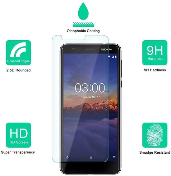 Nokia 3.1 Hoesjes – TPU Siliconen Backcover – Soft Case – 2x Screenprotector Gehard Glas – Zwart-Ilumina Benelux