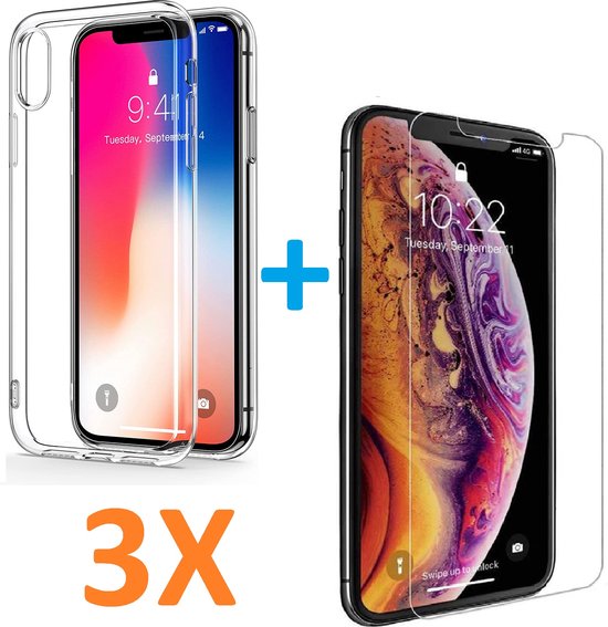 iPhone XR Hoesjes – Soft TPU Siliconen Backcover – Transparant – Inclusief 3x Screenprotector – Anti-kras-Ilumina Benelux