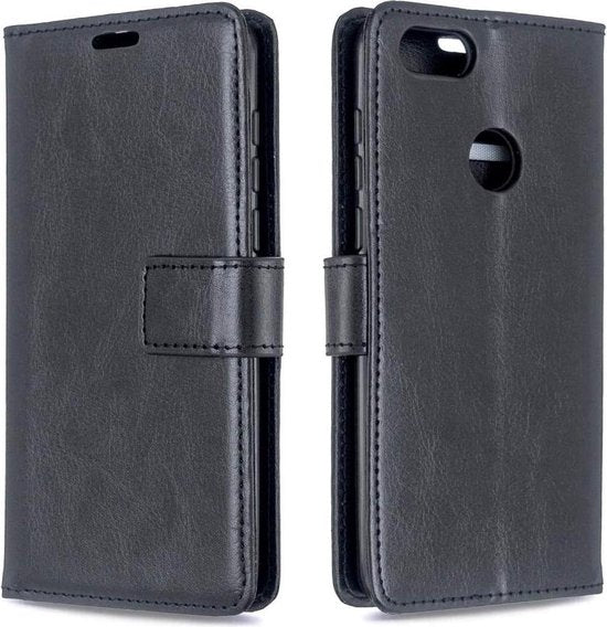 Motorola Moto E6 Play Hoesjes – Portemonnee Book Case – Pasjeshouder – Magneetsluiting – Zwart-Ilumina Benelux