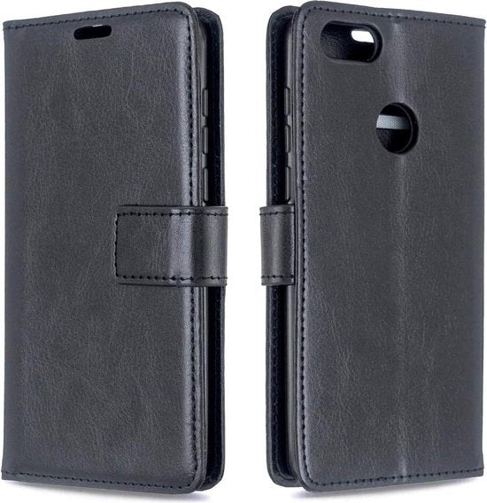 Motorola Moto E6 Play Hoesjes – Portemonnee Book Case – Pasjeshouder – 2x Screenprotector – Zwart-Ilumina Benelux