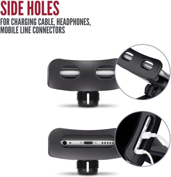Tablethouder auto – Hoofdsteun houder – Ook telefoonhouder – Geschikt voor iPad iPhone Samsung Galaxy Tab – Zwart