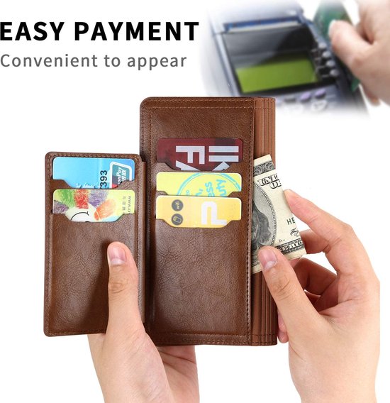 Samsung Galaxy S22 Hoesjes – Vintage Portemonnee Hoes – Pasjeshouder – Magneetsluiting – Donkerbruin