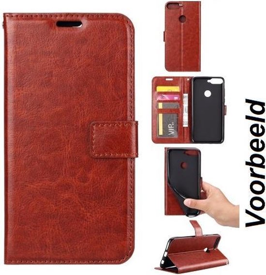 Samsung Galaxy S10+ Hoesjes – Bookcase Portemonnee – Magneetsluiting – 2x Gehard Glas Screenprotector – Bruin-Ilumina Benelux