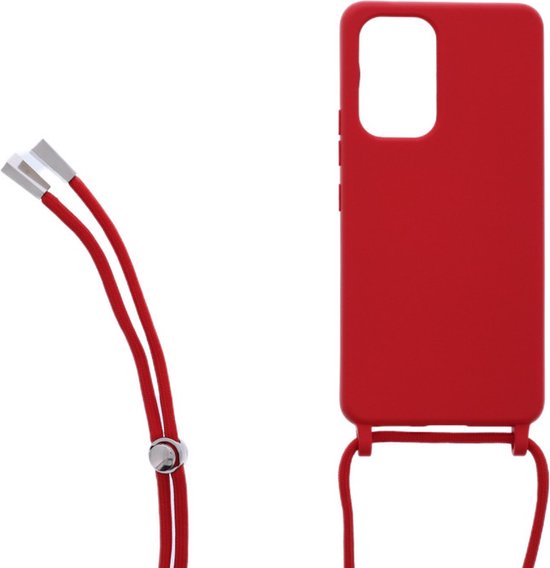 Samsung Galaxy A33 5G Hoesjes – Siliconen Backcover met Ketting – TPU – Rood-Ilumina Benelux