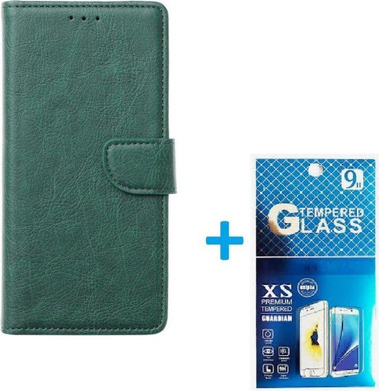 Motorola Moto G 5G Plus Hoesjes – Portemonnee Book Case – Magneetsluiting – 2x Screenprotector – Groen-Ilumina Benelux