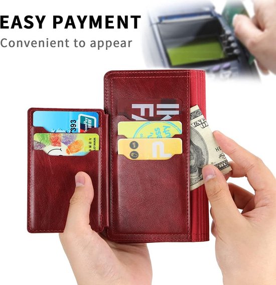 Premium Vintage Wallet Hoesje Geschikt voor Samsung Galaxy A34 5G - Rood