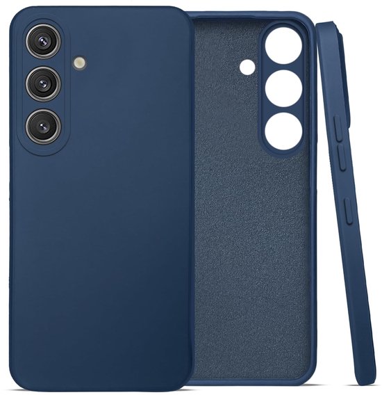 Samsung Galaxy S25 Plus Hoesjes – Siliconen Backcover – Schokbestendig – Soft Touch – Navy Blauw-Ilumina Benelux