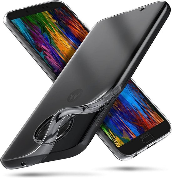 Silicone hoesje transparant met 2 Screenprotector Geschikt voor: Motorola Moto E5 Play