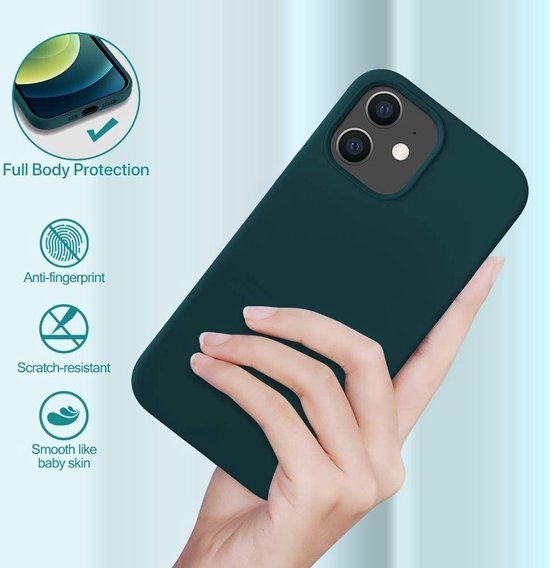 iPhone 12 Mini Hoesjes – Liquid Silicone Backcover – Flexibel TPU – Schokbestendig – Groen-Ilumina Benelux
