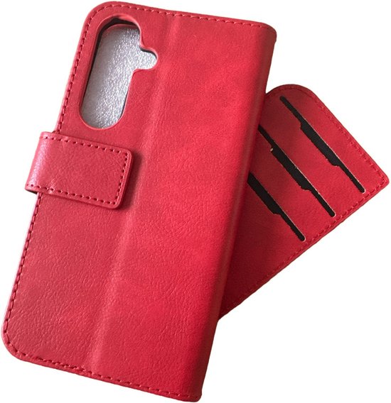 Samsung Galaxy A25 Hoesjes – Portemonnee Hoes – 9 Pasjesvakken – Multi Storage – Rood