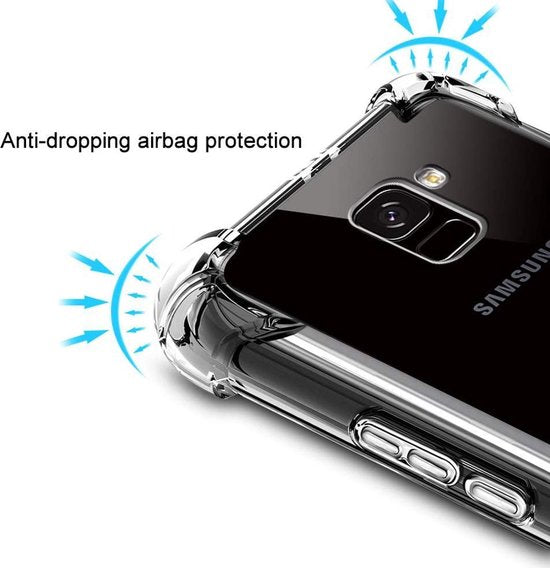 Shockproof Flexibele achterkant Silicone hoesje Transparant Geschikt voor: Samsung Galaxy J6 plus