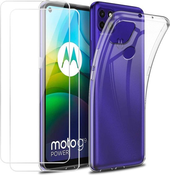 Motorola Moto G9 Power Hoesjes – Transparante Siliconen Backcover – Inclusief 2 Screenprotectors – Anti-kras-Ilumina Benelux