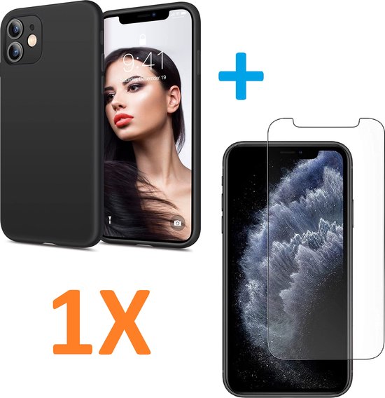 iPhone 11 Pro Hoesjes – Soft TPU Siliconen Backcover – Inclusief Screenprotector – Schokbestendig – Zwart-Ilumina Benelux