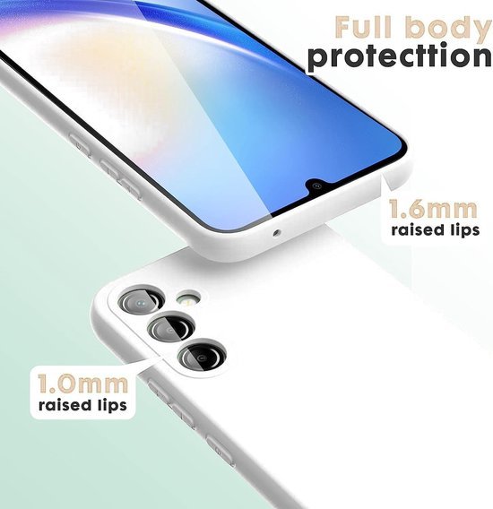 Samsung Galaxy A25 5G Hoesjes – Liquid Siliconen Backcover – Soft Touch – Flexibel – Wit-Ilumina Benelux
