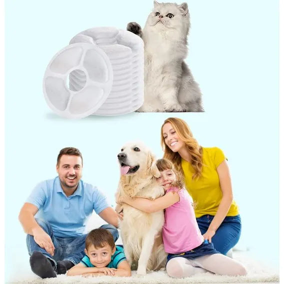 Drinkfontein Filters Navulling – 6 Stuks – Voor Katten en Honden – Ronde Drinkfontein Filters – Actieve Koolstoffilters – 12,5 cm-Ilumina Benelux