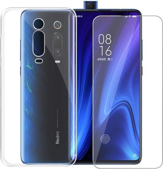 Xiaomi Mi 9T Hoesjes – Transparante Siliconen Backcover – 2 Pack Screenprotector – Gehard Glas-Ilumina Benelux