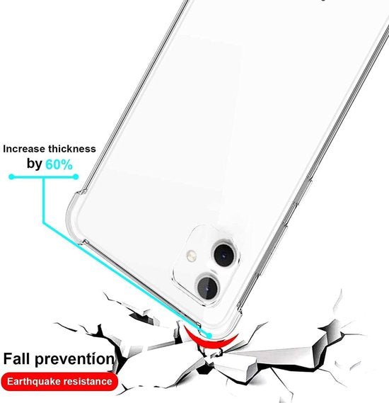 Samsung Galaxy A04e Hoesjes – Anti-Shock Siliconen Backcover – Schokbestendig – 3x Screenprotector Gehard Glas – Transparant-Ilumina Benelux