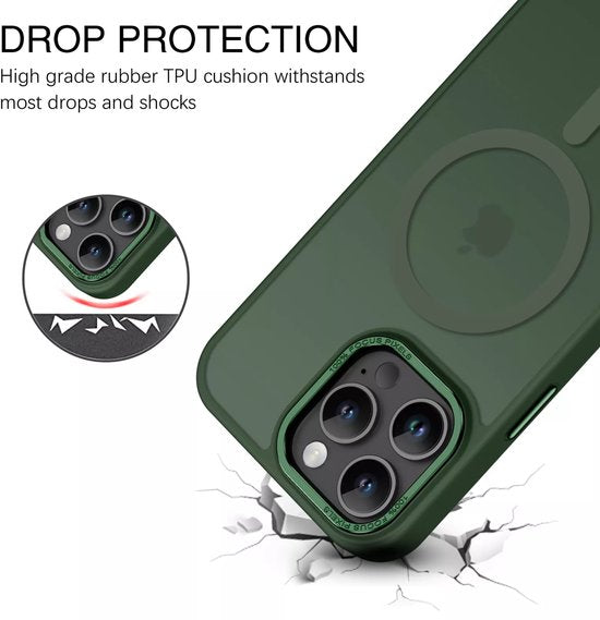 iPhone 15 Plus Hoesjes – Matte Backcover MagSafe Compatibel – Schokbestendig – Groen-Ilumina Benelux