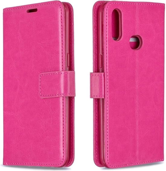 Samsung Galaxy A10s Hoesjes – Portemonnee Hoes – Pasjeshouder – 2 Pack Screenprotector – Roze-Ilumina Benelux