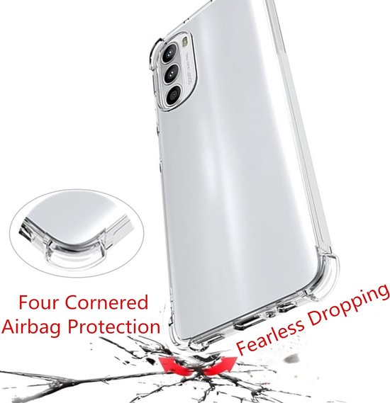 Motorola Moto G52 Hoesjes – Siliconen Backcover – Schokbestendig – Transparant – Incl. 2 Screenprotectors-Ilumina Benelux