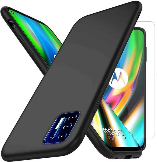 Motorola Moto G9 Plus Hoesjes – Siliconen Backcover – Inclusief 2 Screenprotectors – Zwart-Ilumina Benelux