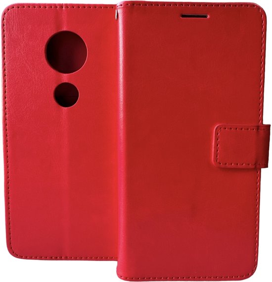 Motorola Moto E5 & G6 Play Hoesjes – Portemonnee Bookcase – Pasjeshouder – Magneetsluiting – Rood-Ilumina Benelux