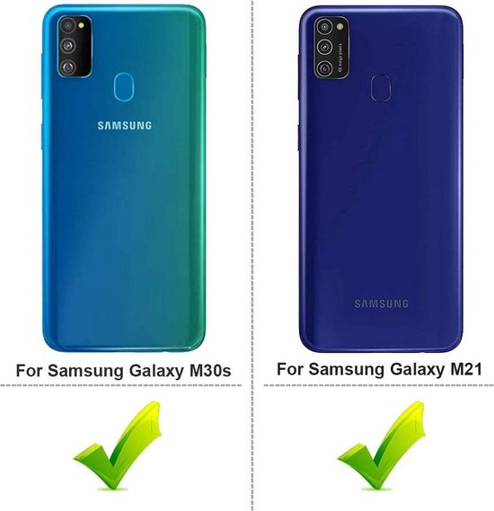 Samsung Galaxy M21 Hoesjes – TPU Siliconen Backcover – Inclusief 2x Gehard Glas Screenprotector – Zwart-Ilumina Benelux