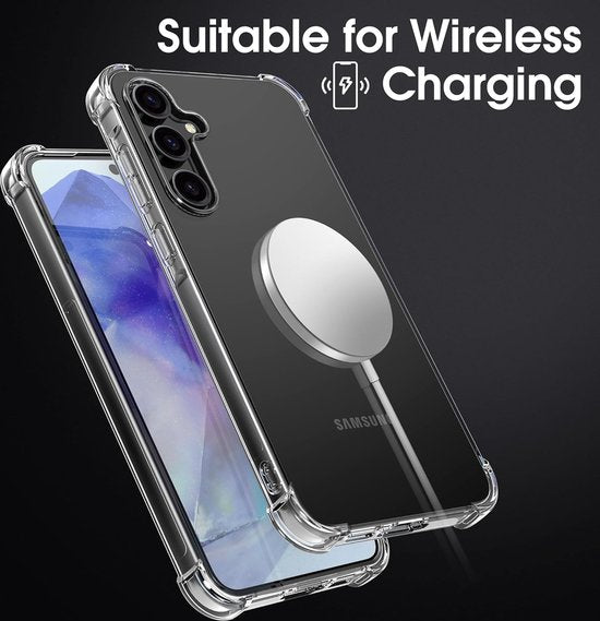 Samsung Galaxy A55 5G Hoesjes – Siliconen Backcover – Schokbestendig – Anti-Shock – Transparant-Ilumina Benelux