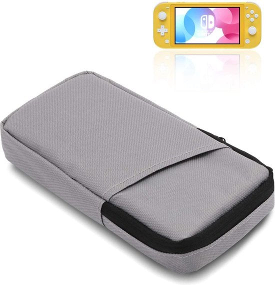 Draagtas – Geschikt voor Nintendo Switch Lite – Slank Opbergtas Hardcase – Beschermhoes – Grijs-Ilumina Benelux