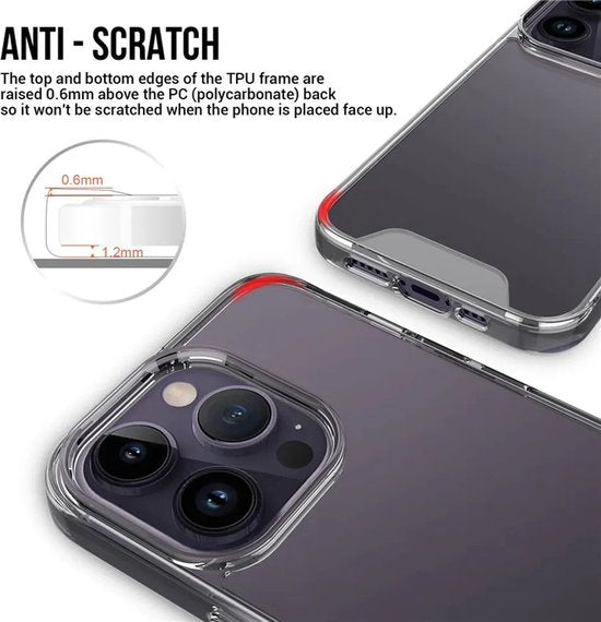 iPhone 15 Pro Hoesjes – Transparante TPU Siliconen Bumper – Military Grade Schokbestendig – Crystal Clear-Ilumina Benelux