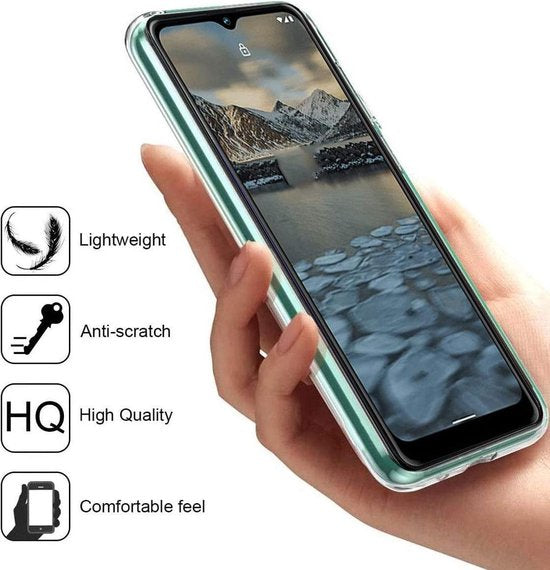 Nokia 2.4 Hoesjes – Soft TPU Siliconen Backcover – 2x Gehard Glas Screenprotector – Transparant-Ilumina Benelux