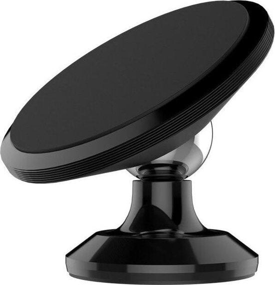 Telefoonhouder auto – Magneet autohouder rond – 360° draaibaar – Universeel – Zwart-Ilumina Benelux