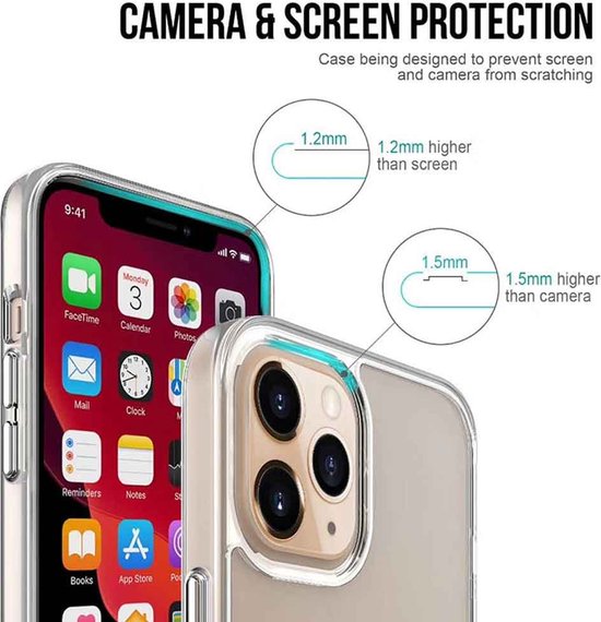 iPhone 12 Hoesjes – Transparante TPU Siliconen Bumper – Military Grade Schokbestendig – Crystal Clear-Ilumina Benelux