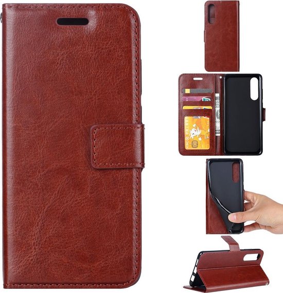 Bookcase Geschikt voor: Samsung Galaxy A70 / A70S - Bruin - Portemonnee hoesje