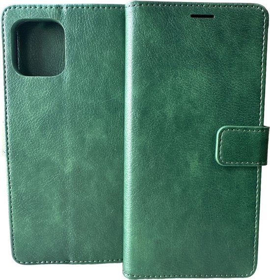 Motorola Edge 20 Lite Hoesjes – Portemonnee Book Case – Pasjeshouder – 2x Screenprotector – Groen-Ilumina Benelux