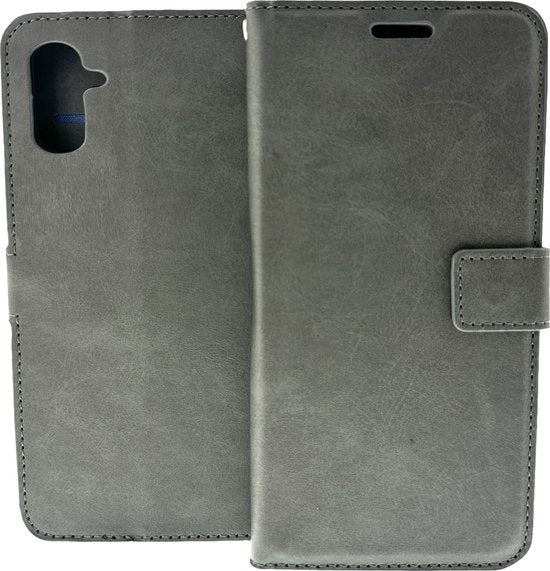 iPhone 16 Plus Hoesjes – Portemonnee Hoes – Magneetsluiting – 1x Screenprotector Gehard Glas – Grijs-Ilumina Benelux