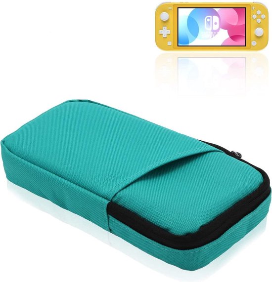 Draagtas – Geschikt voor Nintendo Switch Lite – Slanke Opbergtas – Beschermhoes – Turquoise-Ilumina Benelux