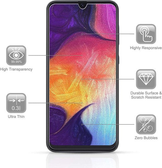 Bookcase hoesje Geschikt voor: Samsung Galaxy A50 / A50s / A30 Portemonnee zwart + 2x Screenprotector