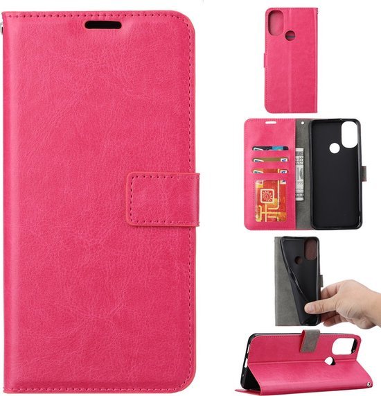 Oppo Find X5 Lite Hoesjes – Portemonnee Book Case – Pasjeshouder – 2x Glazen Screenprotector – Roze-Ilumina Benelux