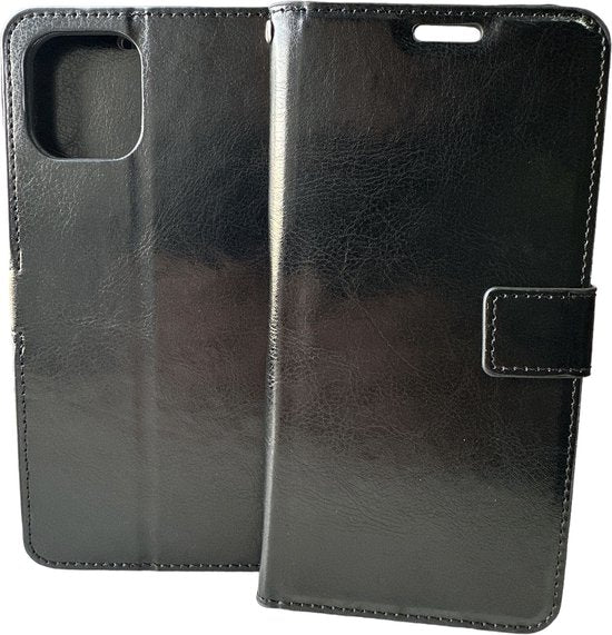 Motorola Moto G9 Plus Hoesjes – Portemonnee Book Case – Pasjeshouder – 2x Screenprotector – Zwart-Ilumina Benelux