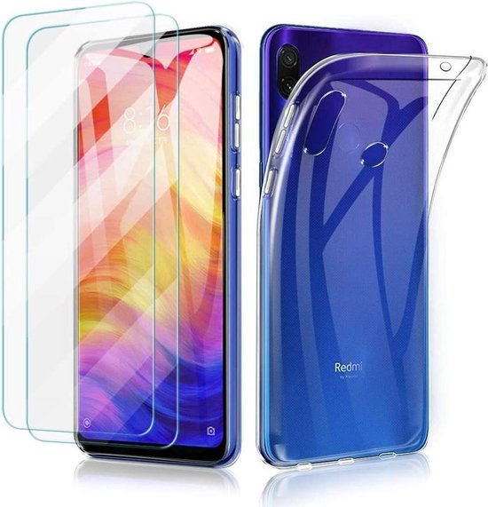 Xiaomi Mi 9 Hoesjes – Transparante Siliconen Backcover – 2 Pack Screenprotector – Gehard Glas-Ilumina Benelux