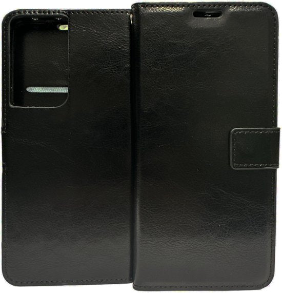 Samsung Galaxy S21 Ultra 5G Hoesjes – Portemonnee Hoes – Pasjeshouder – Magneetsluiting – Zwart-Ilumina Benelux