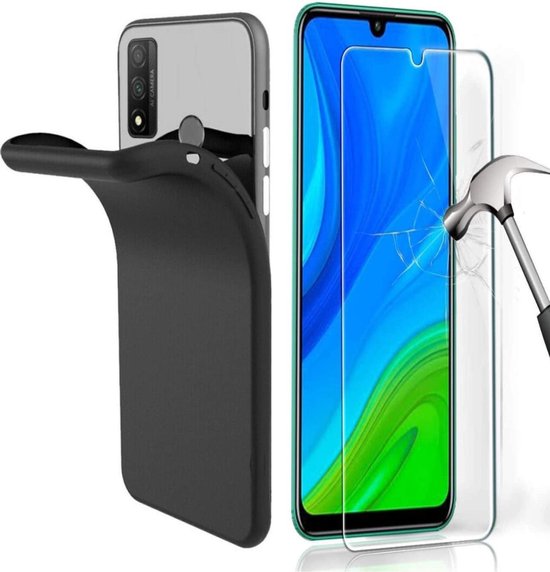 Huawei P Smart 2020 Hoesjes – Siliconen Backcover – Inclusief 2x Screenprotector – Zwart-Ilumina Benelux
