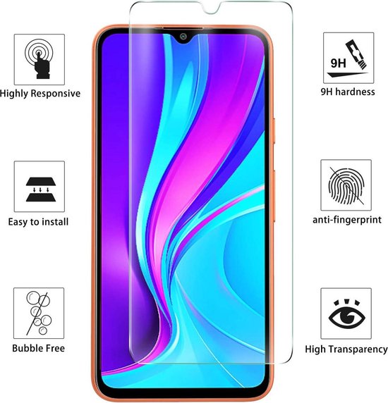 Xiaomi Redmi 9C Hoesjes – Transparante Siliconen Backcover – 2 Pack Screenprotector – Gehard Glas-Ilumina Benelux