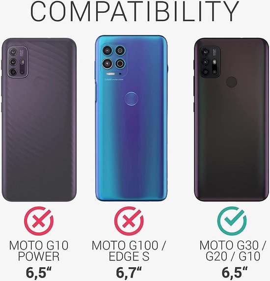 Screenprotector - Geschikt voor Motorola Moto G10 / G20 / G30 - 9H Glas (3-Pack)