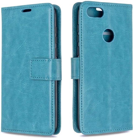 Motorola Moto E6 Play Hoesjes – Portemonnee Book Case – Magneetsluiting – 2x Screenprotector – Turquoise-Ilumina Benelux