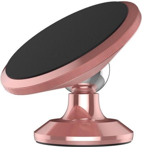 Telefoonhouder auto – Magneet Rond – 360° Draaibaar – Universeel – Rosé – LuxeBass LB-420-Ilumina Benelux